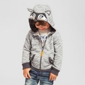 Oshkosh Zipup Big Bad Wolf Raccoon Sweater